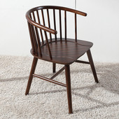 批发餐厅原木色美式 餐椅宴会轻奢实木公主公主网红餐厅坐垫椅椅