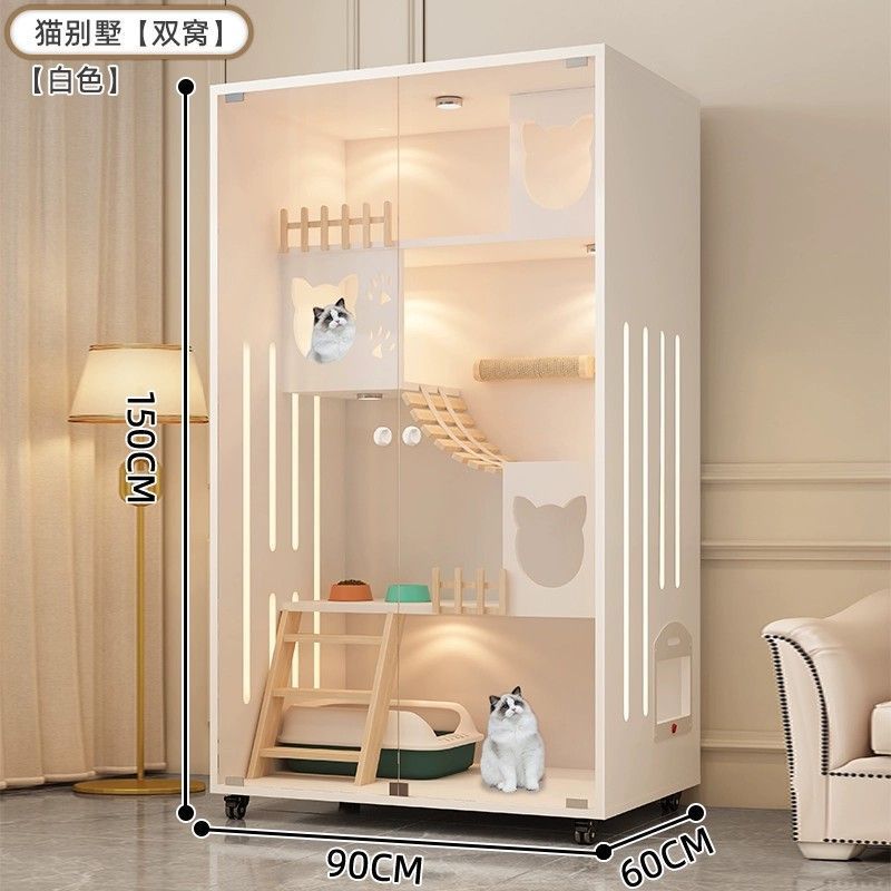 hp猫别墅家用猫柜双层猫猫窝猫咪笼子防水舍猫房子超大室内猫屋猫
