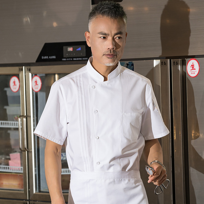 酒店厨师工作服短袖男女高档餐饮工装制服