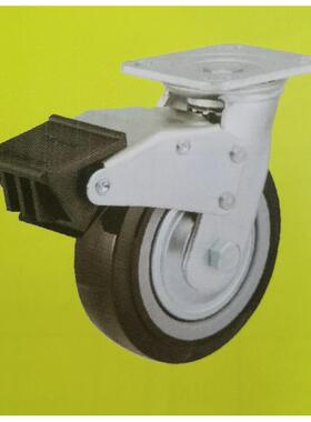 正厂环球globe脚轮5寸重型双轴承黑色超级聚氨酯万向轮刹车轮批发