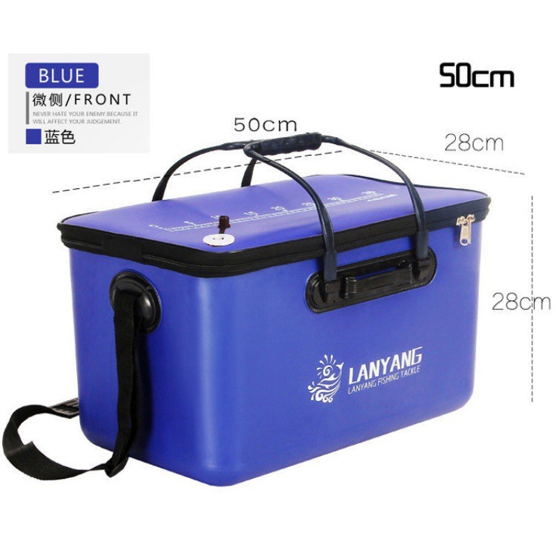 加厚活鱼桶一体硬壳钓鱼桶箱eva硬底鱼桶多功能饵料装鱼桶鱼护桶