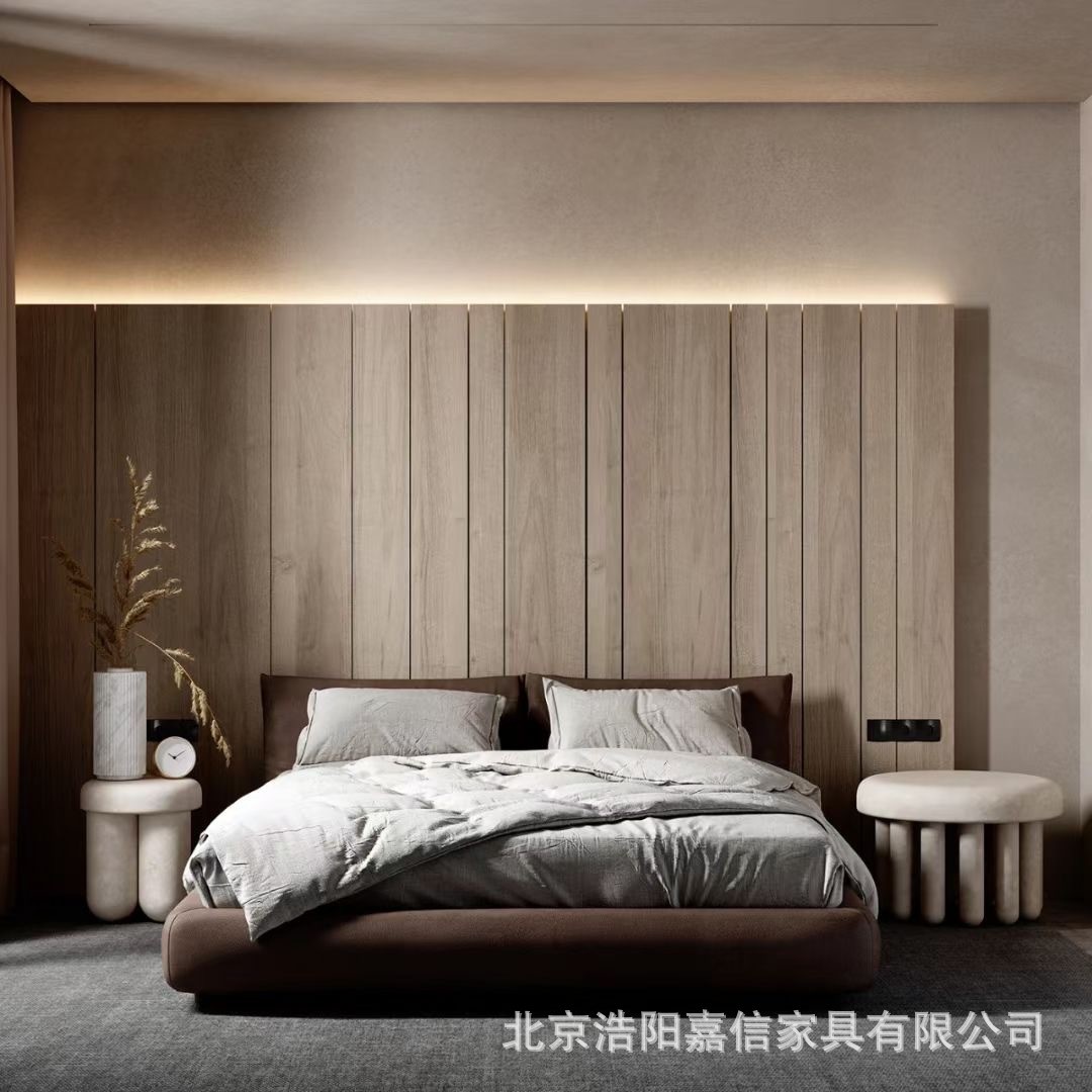北京风格工厂全屋定制实木贴皮清油烤漆护墙板现代简约源头墙板