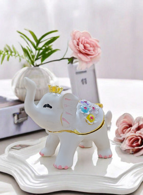 新居创意铝合金客厅电视柜酒柜轻奢招财装饰品乔迁大象摆件装饰品