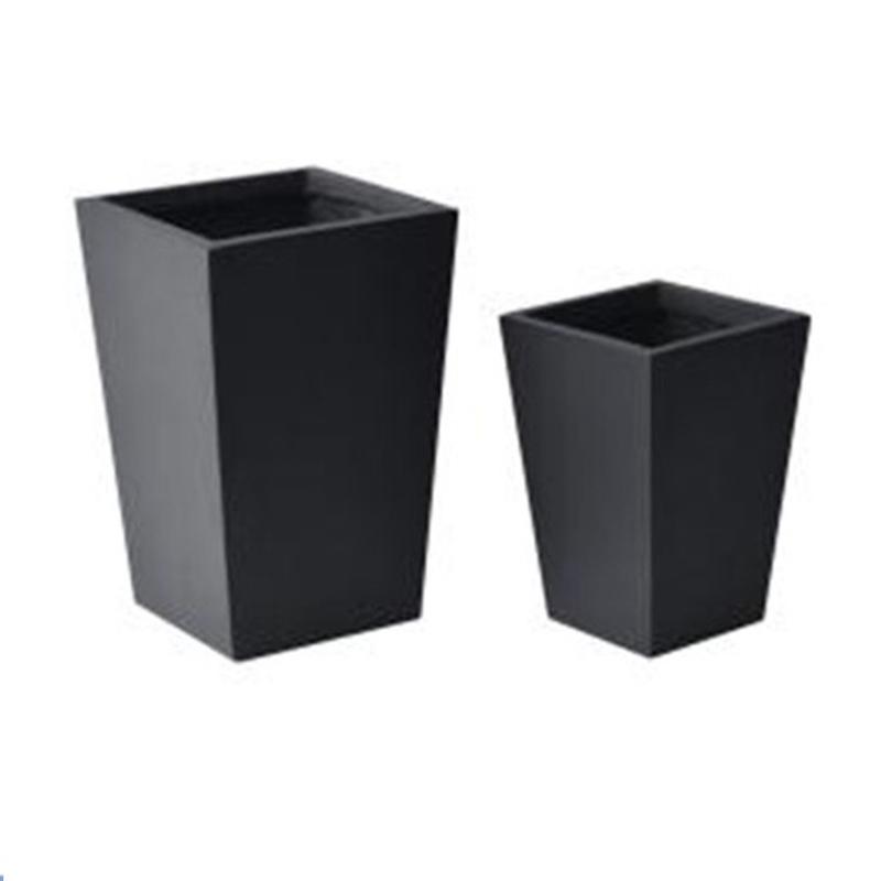 中式哑光四方镁泥玻璃钢花盆透气抗冻纤维莲花种植箱套装仿简易