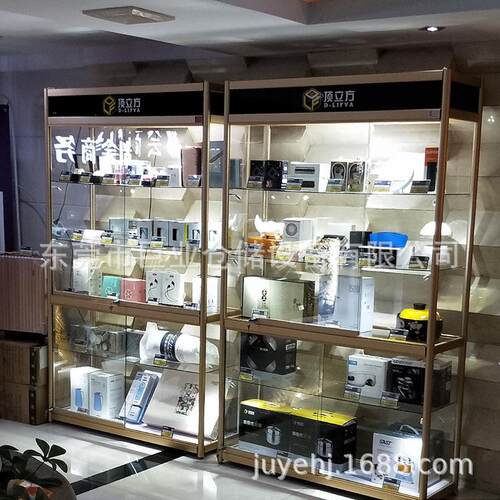 产品展示架样品展示架钢化玻璃展示柜子酒柜柜钛合金陈列精品