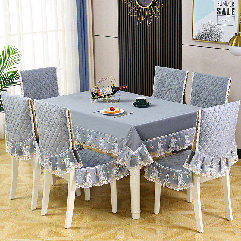 餐桌餐椅套罩套装全套简约现代椅垫餐桌布椅套长方形桌布台布新款