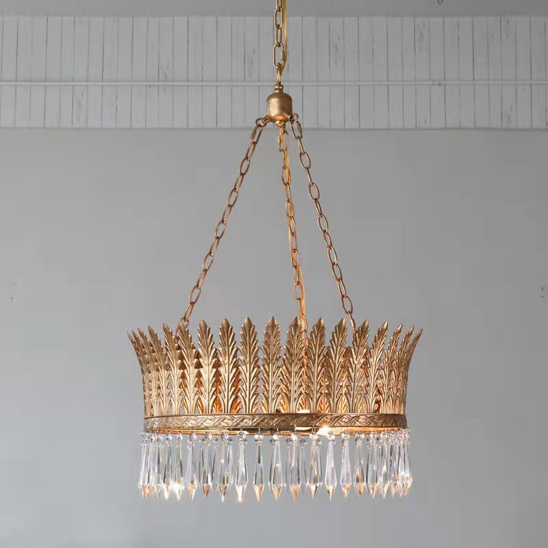 创意水晶吊灯客厅乡村法式田园复古做旧美式餐厅卧室服装店复灯具