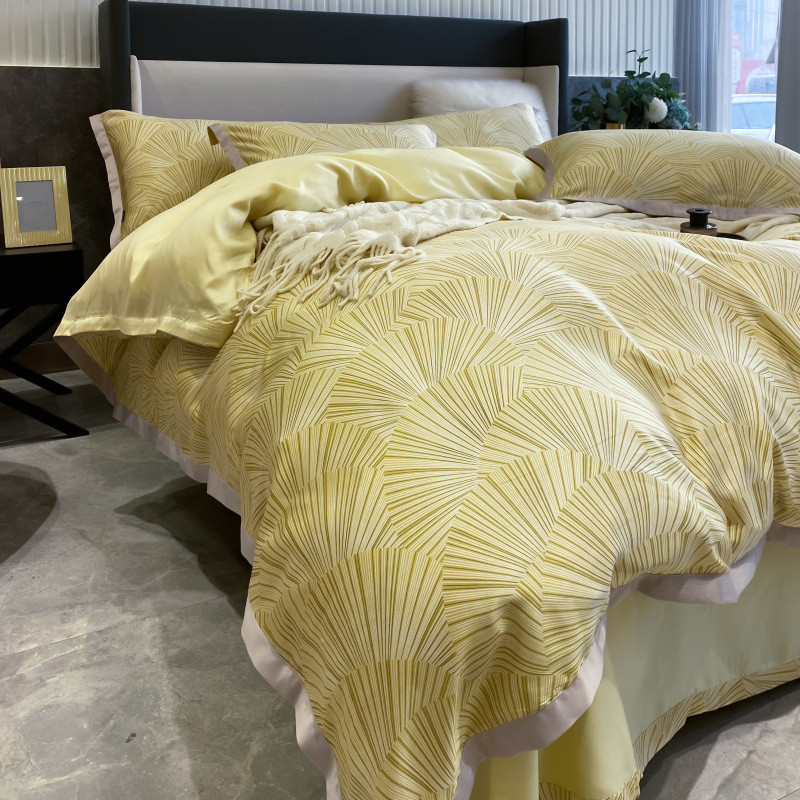 t9j5兰精80支天丝四件套双面床上用品4件套贡缎美式轻奢简约冰丝