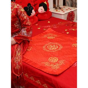XEI3结婚用品新人坐福被新娘床上陪嫁百福坐垫手工刺绣喜被子婚房