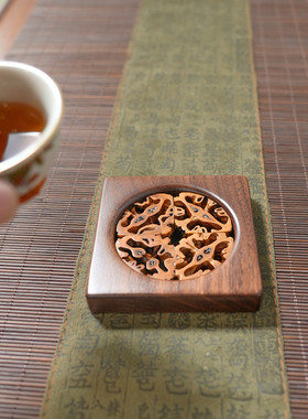 手工核桃杯垫茶杯托垫茶道配件复古创意风茶室书房