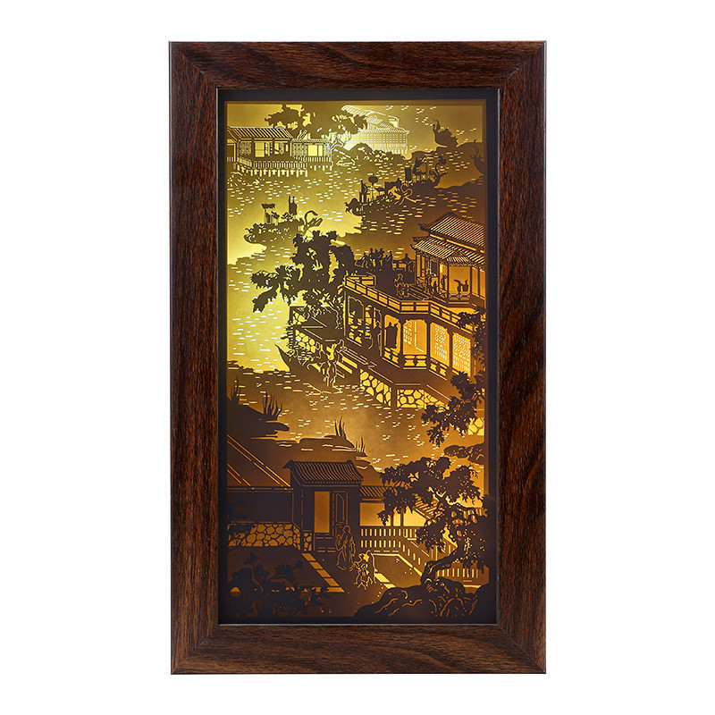 五月节端午节叠创意设计3d纸雕灯企业赠礼礼品影立体光影纸雕灯