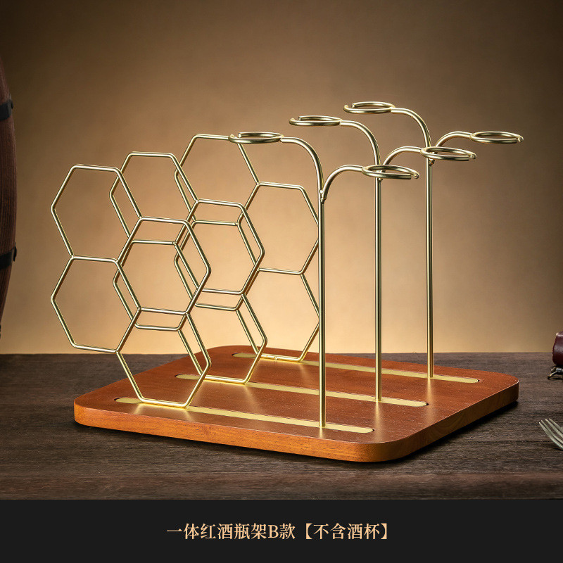 2u8k轻奢红酒架客厅家用红酒放瓶的架子倒挂酒杯收纳展示架摆件
