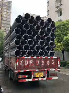 聚乙烯hdpe给水排水管实壁管pe排污管管管污水排放聚乙烯黑色