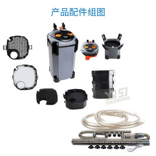 建荣过滤桶cf800鱼缸过滤器 外置过滤系统过滤棉滤筒挂水族过滤桶