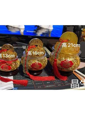 金箔聚寶盆貔貅擺件中式風水家居聚财位财店铺柜台乔迁开业礼品
