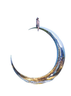 不锈钢发光圆形雕塑户外地产门前景观雕塑大型地标广场不锈钢雕塑