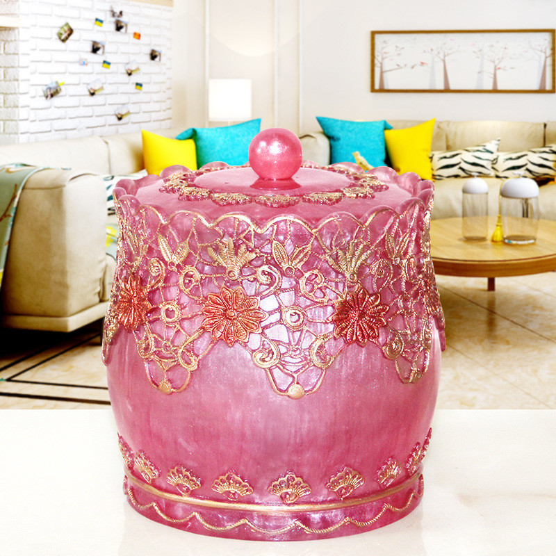 轻奢高级桌面垃圾桶高档家用客厅茶几颜新居高乔迁值创意带盖纸篓