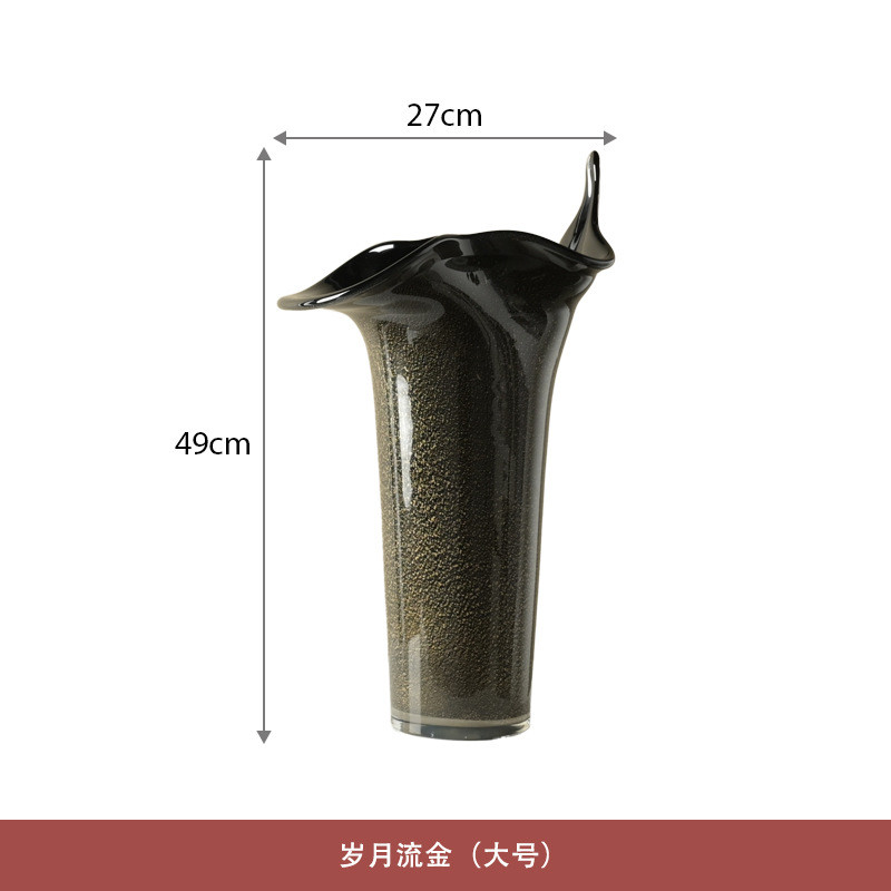 极简白色插花琉璃花器现代售楼部客厅茶几餐厅玄关裂纹花瓶摆件