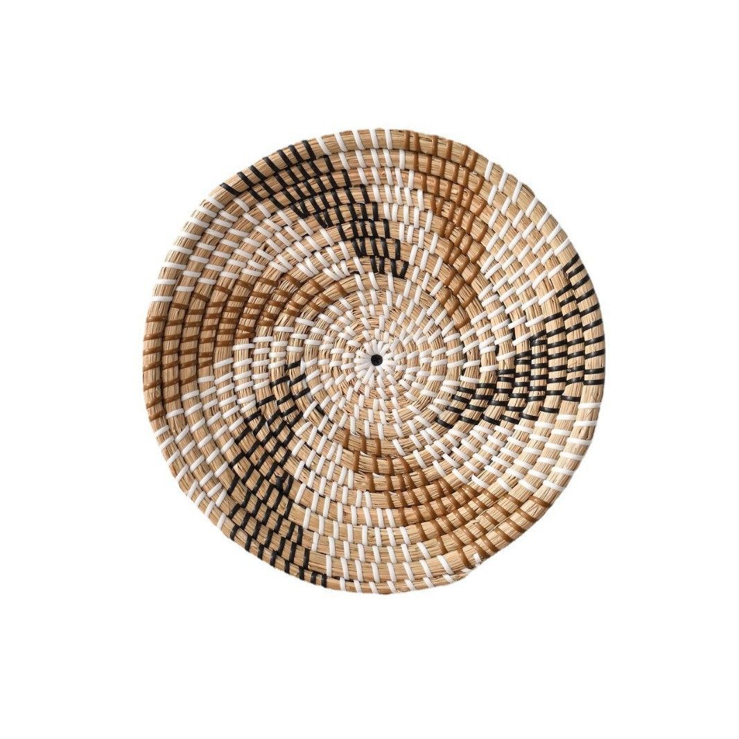 手工编织海草心形装饰品挂墙圆形挂饰篮子立体干花波西米亚,收纳整理,橱柜收纳筐,淘宝优惠券,粉丝福利购,淘宝优惠卷