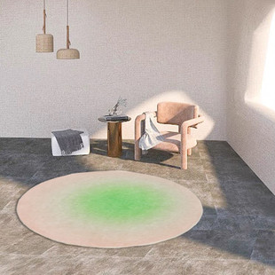 4txn批发拍新品】渐变色圆形地毯ins简约茶几垫梳妆凳吊篮地垫【
