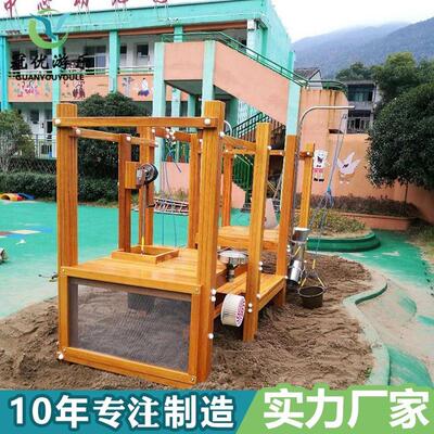 户外设施游乐场非标玩沙攀爬游乐儿童木质互动大型沙池设备厂家