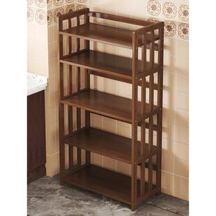 乾鹫厨房置物架多层落地微波炉烤箱架子实木竹锅具整理柜收纳储物