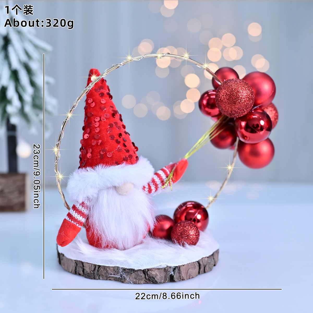 新品圣诞电镀花环门挂圣诞老人梦幻球场景布置圣诞树装饰品