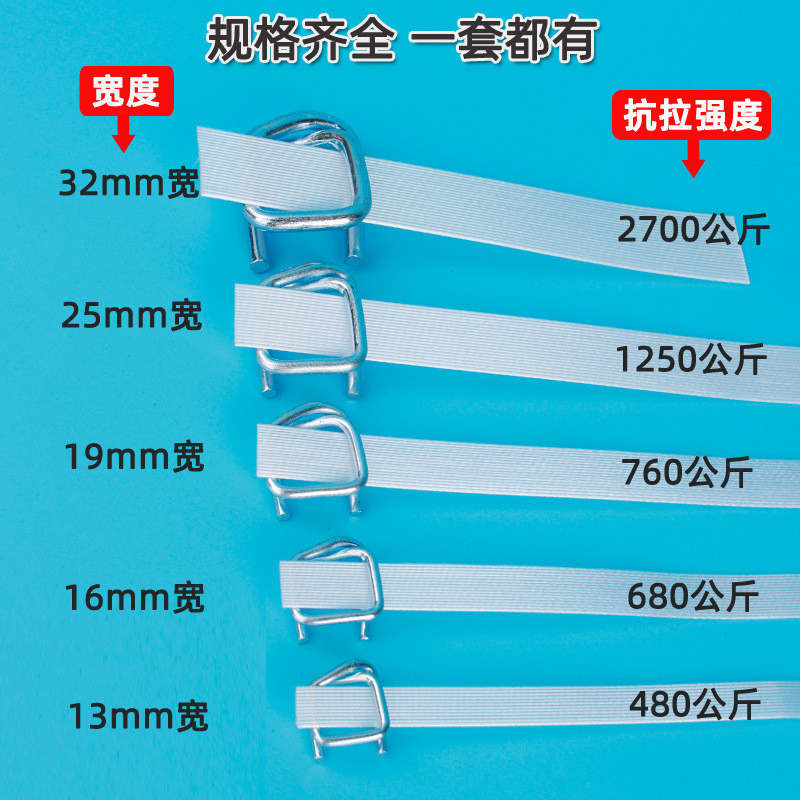 热销柔性聚酯纤维打包带手工高强度收紧集装箱物流包装捆扎钢丝机