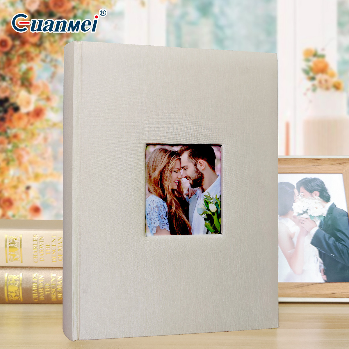 广美批发工厂高档布料photoalbum相册本影集6寸圣诞留言纪念册