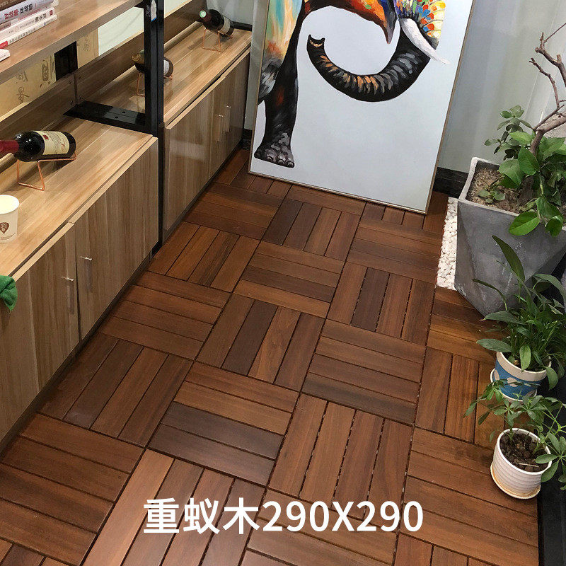 户外防腐木地板菠萝格重蚁木柚木阳台房地板露台拼接庭院拼装新款