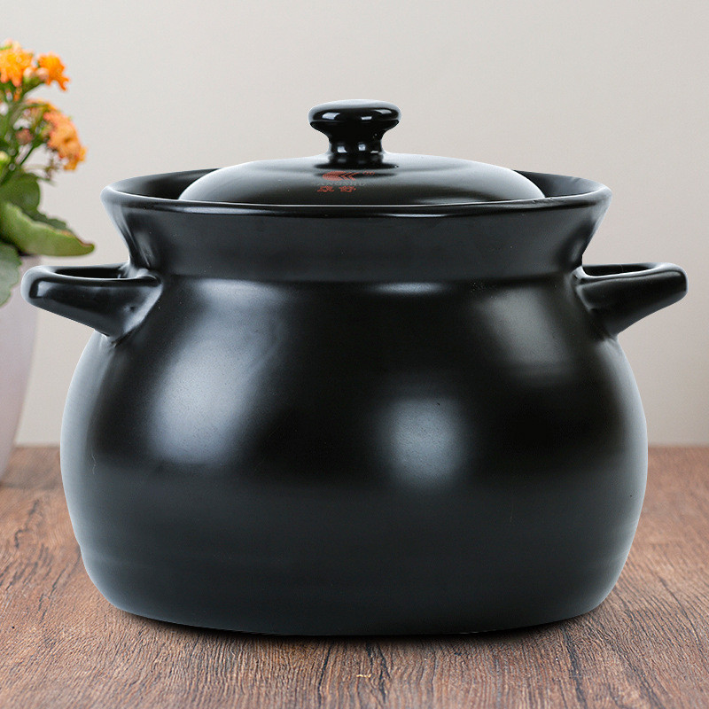 a6l砂锅传统明火土锅陶瓷煲耐高温土锅沙锅黑色汤煲煲汤砂锅