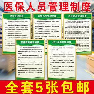 医保管理制度牌定点药店诊所规章财务人员药品费用结算统计标识牌