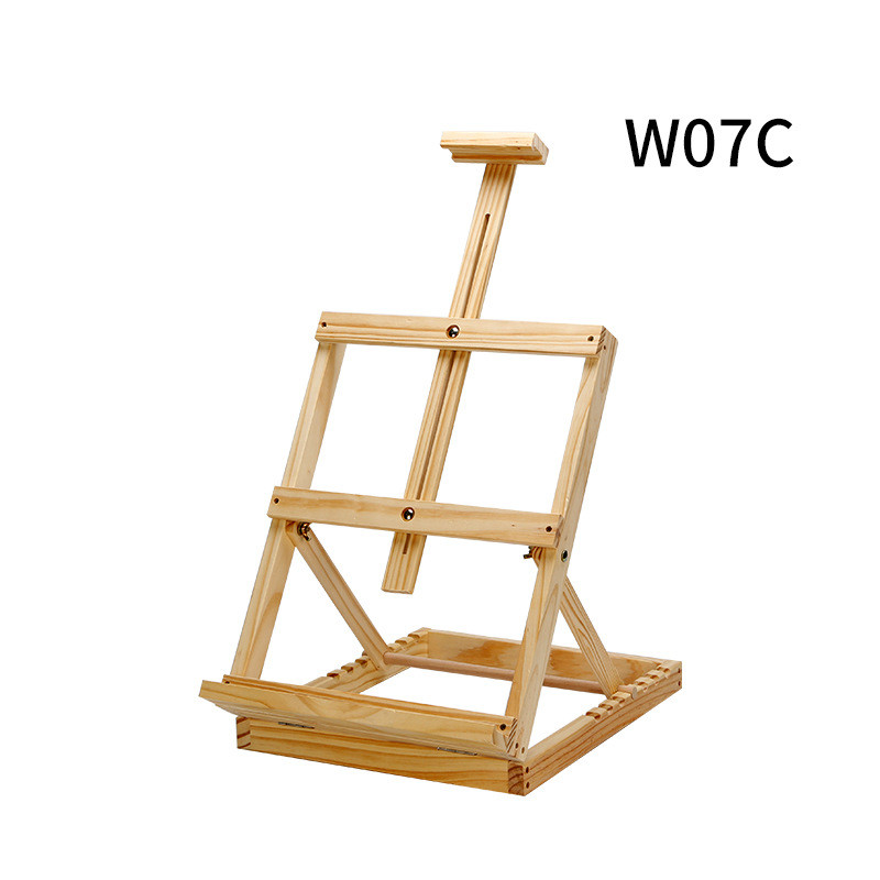 绘岳台式松木小画架桌面美术画架画板套餐素描用品迷你画室器材