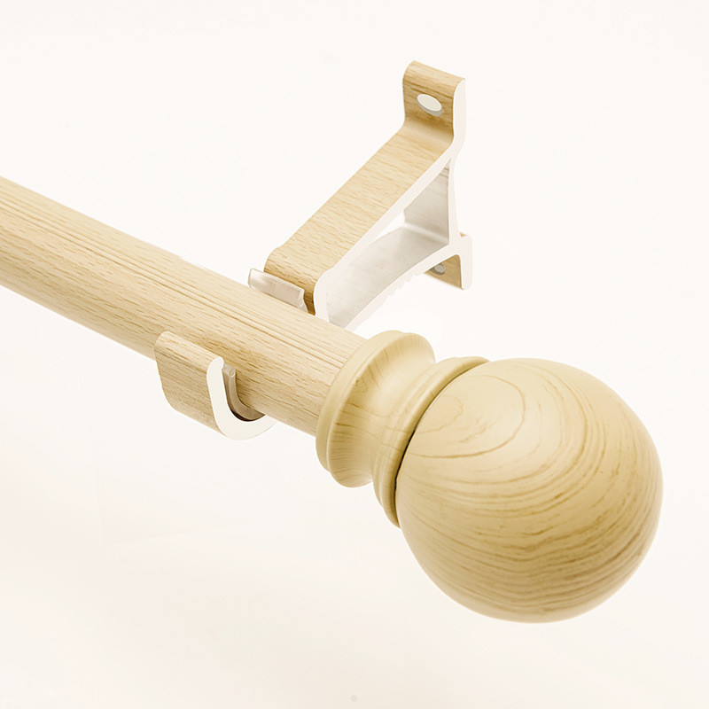 原木双杆窗帘罗马杆加厚铝合金杆日式名宿单杆风支架配件