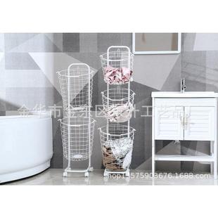 北欧洗衣分类脏衣篮浴室衣服收纳筐铁艺脏衣篓卫生间家用简约