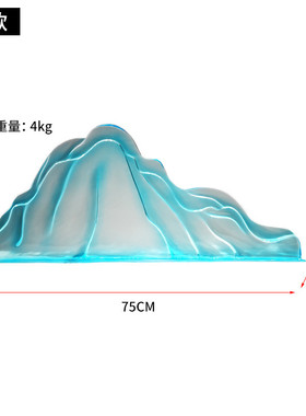 酒店观山海树脂摆件售楼处透明拉丝假山树脂工艺品装饰品玄关家居