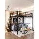 铁艺高架床上床下桌小户型宿舍床公寓省空间楼阁铁架床复式 二楼床