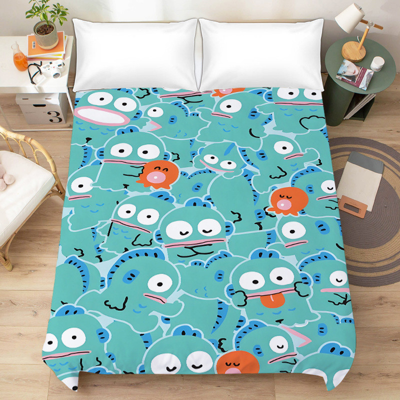 可爱床上用品鱼系列床单卡通少女心丑单件被单儿童学生宿舍磨毛