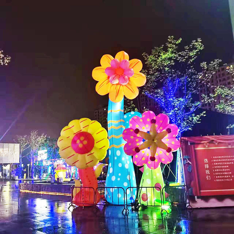 充气大型花朵仿真花卉卡通商场户外美陈模型发光蘑菇莲花装饰气模