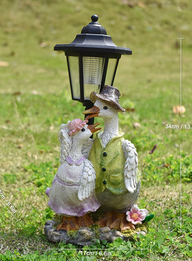 树脂太阳能雕像工艺品摆件户外灯花园庭院路径微景观装饰品