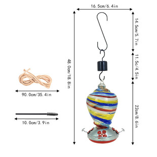 现货投食自动蜂鸟喂水器彩绘玻璃户外喂食器玻璃花园装饰
