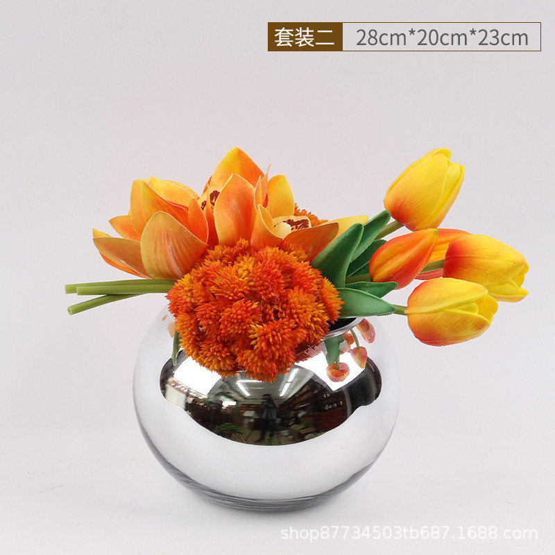 现代仿真花艺盆栽摆件电视酒柜洽谈桌餐厅绿植办公室玄关软装饰品