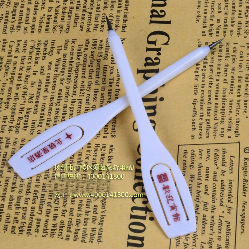 酒店用的小铅笔定制logo宾馆一次性用品广告笔客房用笔便签夹纸笔