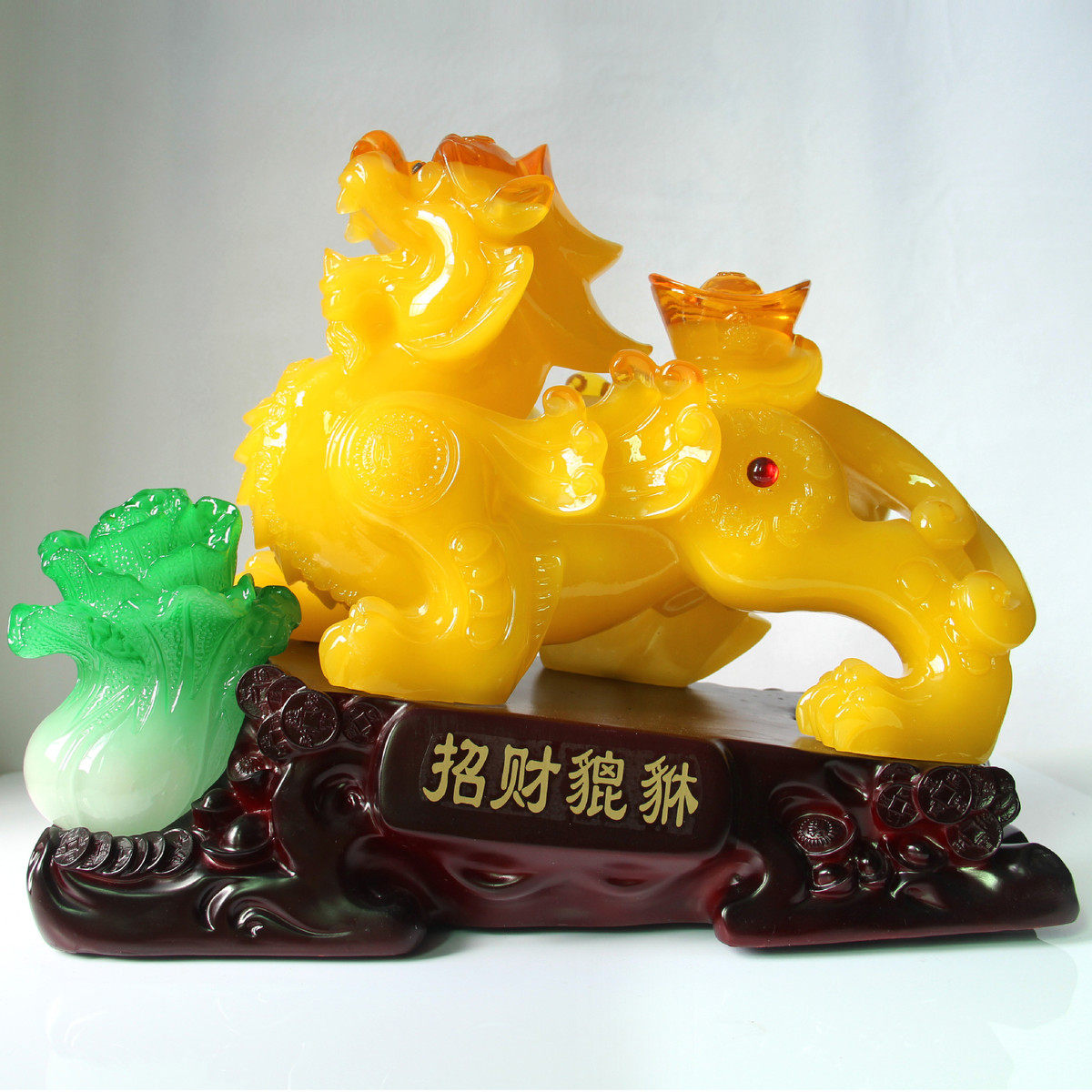 批发树脂聚福玉白菜招财葫芦貔貅摆件一对家居店铺开业摆设工艺品