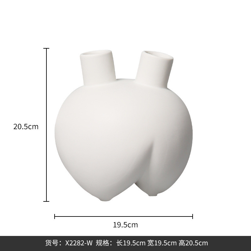 temu爆款素色极简大肚釉面陶瓷花瓶摆件装饰品样板间家居花器