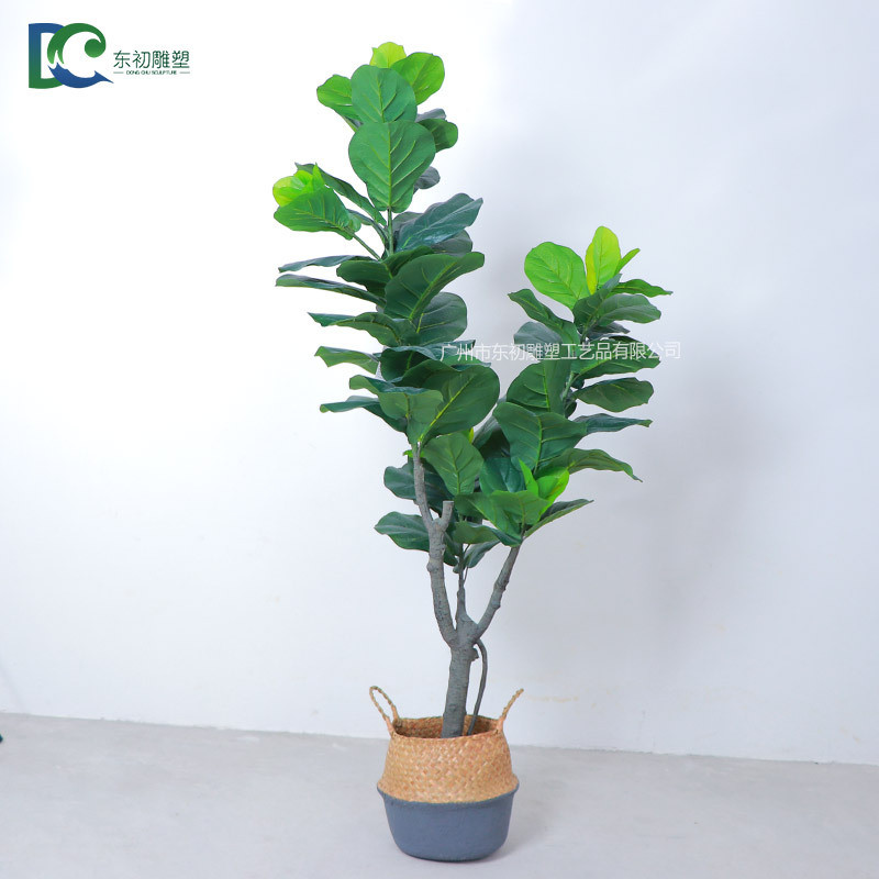 新款仿真装饰摆件芦叶北欧风格大型室内绿植葫仿真琴叶榕盆栽