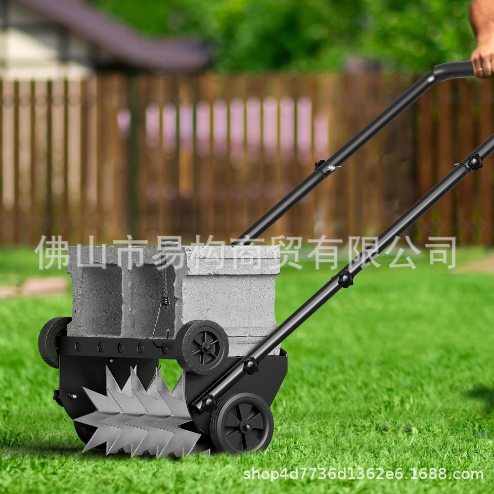 打洞机草坪打孔器厂家直供滚动式旋转尖头草坪曝气器松土穿刺家用