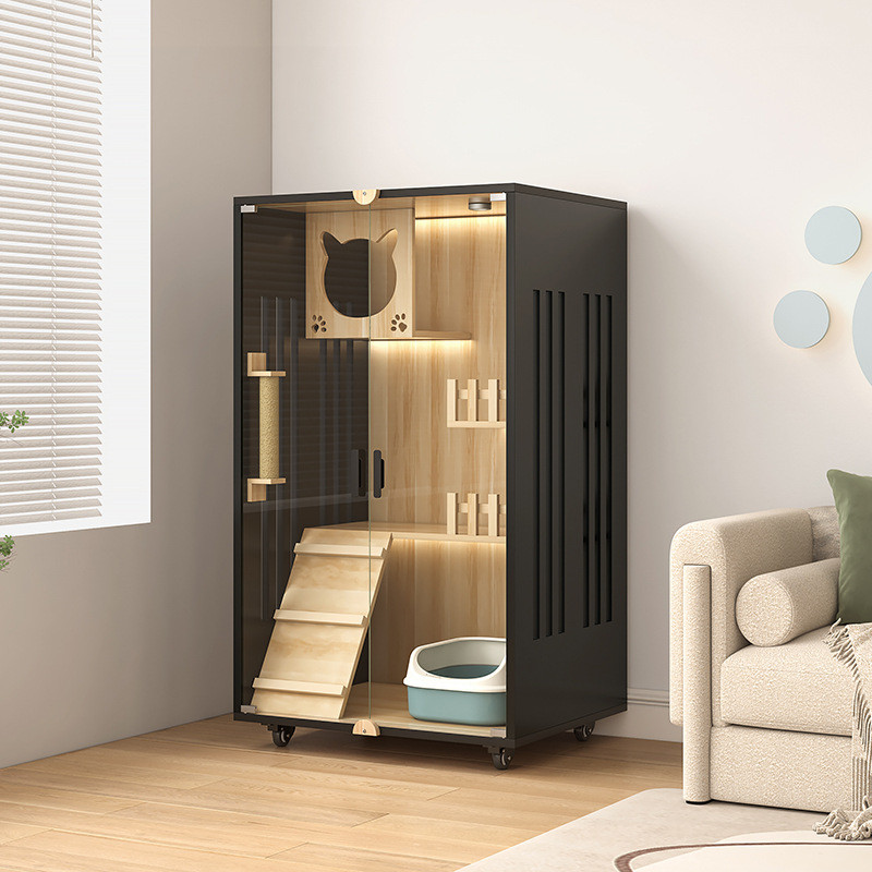 猫别墅猫咪房子猫屋家用室内实木猫笼子超大自由空间猫窝猫舍猫柜