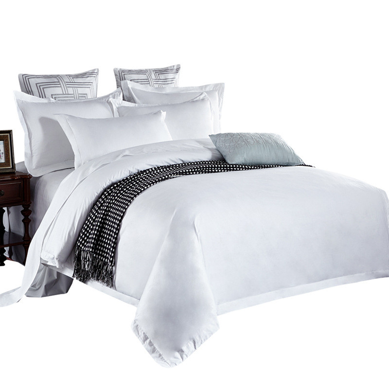 【加工定制】60支五星级宾馆酒店白色床上用品四件套全棉床单被套