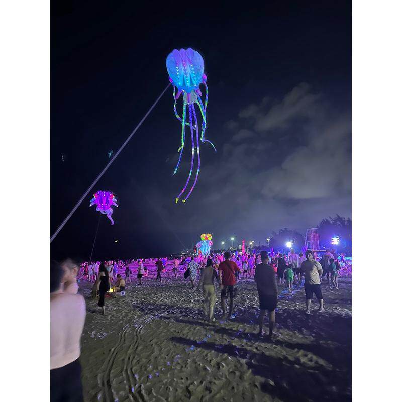 18米布风筝led防撕裂尼龙伞水母充气风筝